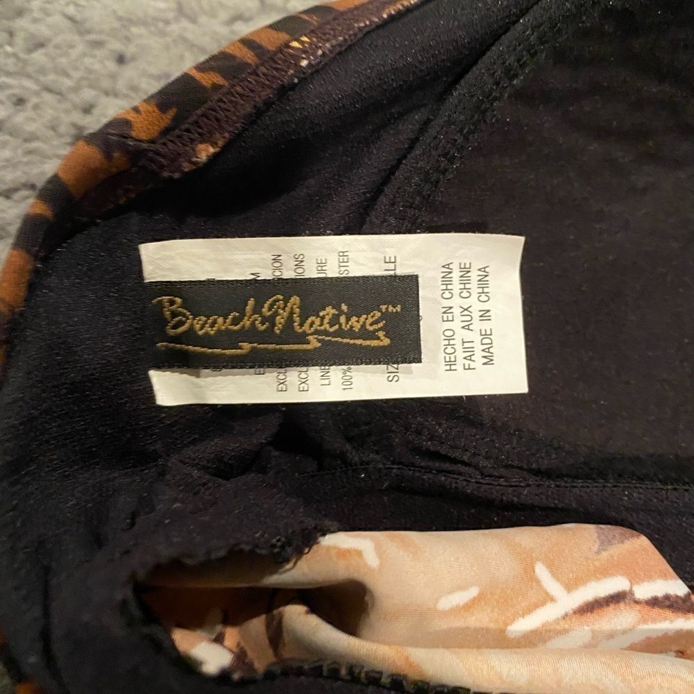 Beach Native Brown/Black Printed Tankini Sz 8 - Picture 7 of 13
